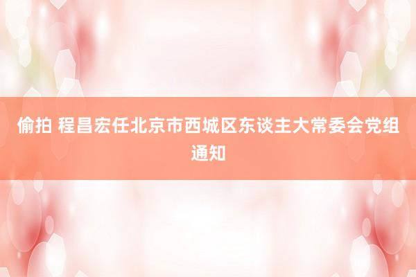 偷拍 程昌宏任北京市西城区东谈主大常委会党组通知