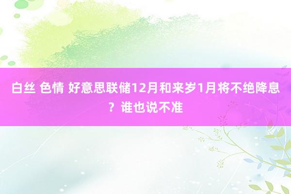 白丝 色情 好意思联储12月和来岁1月将不绝降息？谁也说不准