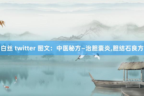 白丝 twitter 图文：中医秘方—治胆囊炎,胆结石良方