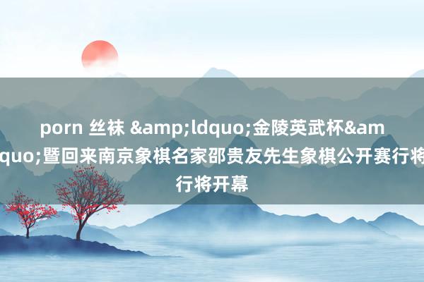 porn 丝袜 &ldquo;金陵英武杯&rdquo;暨回来南京象棋名家邵贵友先生象棋公开赛行将开幕