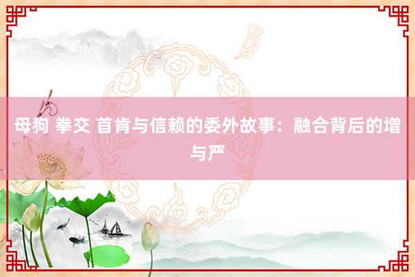 母狗 拳交 首肯与信赖的委外故事：融合背后的增与严