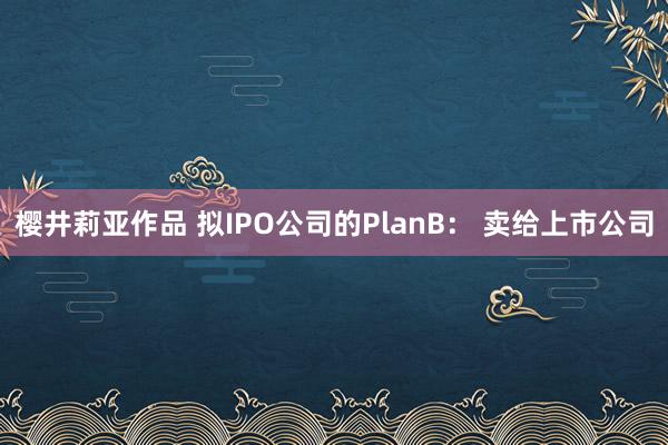 樱井莉亚作品 拟IPO公司的Plan　B： 卖给上市公司