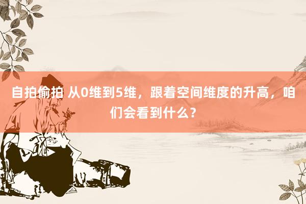 自拍偷拍 从0维到5维，跟着空间维度的升高，咱们会看到什么？