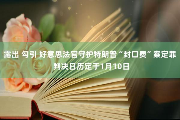 露出 勾引 好意思法官守护特朗普“封口费”案定罪 判决日历定于1月10日