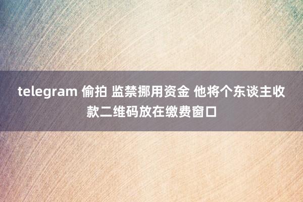 telegram 偷拍 监禁挪用资金 他将个东谈主收款二维码放在缴费窗口