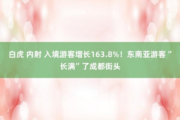 白虎 内射 入境游客增长163.8%！东南亚游客“长满”了成都街头