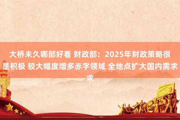 大桥未久哪部好看 财政部：2025年财政策略很是积极 较大幅度增多赤字领域 全地点扩大国内需求