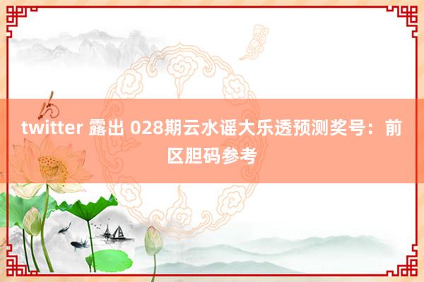 twitter 露出 028期云水谣大乐透预测奖号：前区胆码参考