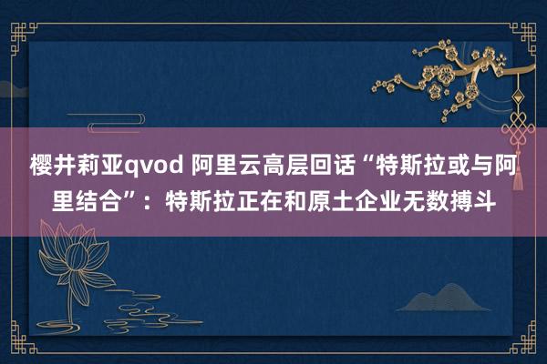 樱井莉亚qvod 阿里云高层回话“特斯拉或与阿里结合”：特斯拉正在和原土企业无数搏斗