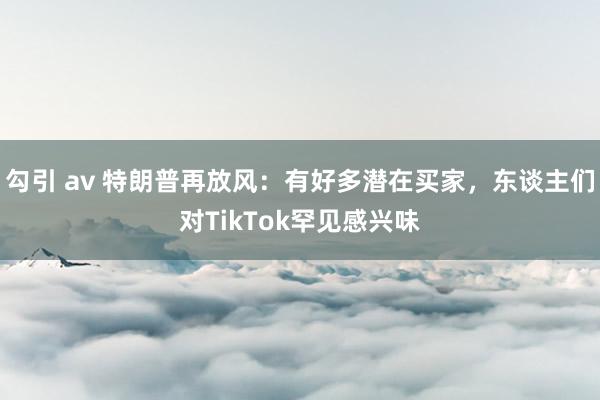 勾引 av 特朗普再放风：有好多潜在买家，东谈主们对TikTok罕见感兴味