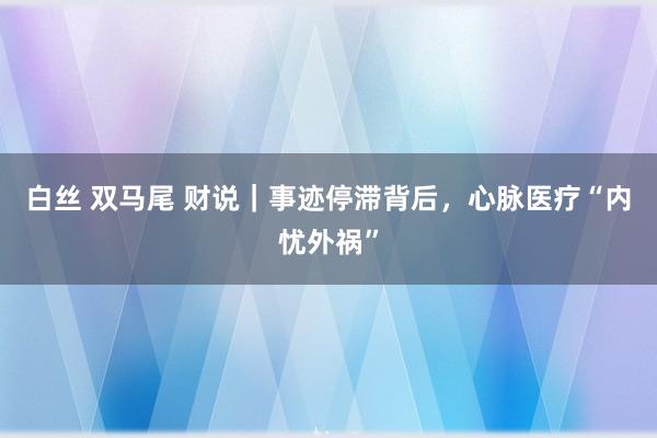 白丝 双马尾 财说｜事迹停滞背后，心脉医疗“内忧外祸”