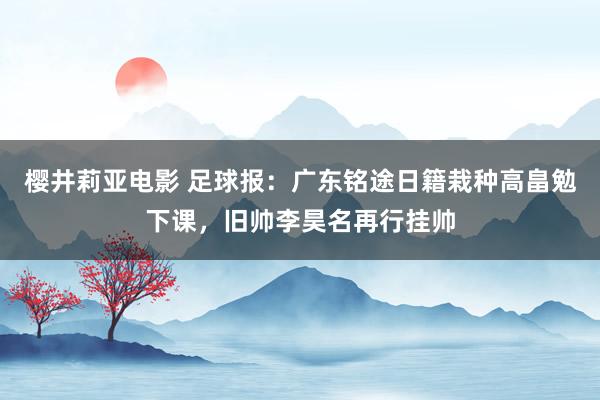 樱井莉亚电影 足球报：广东铭途日籍栽种高畠勉下课，旧帅李昊名再行挂帅