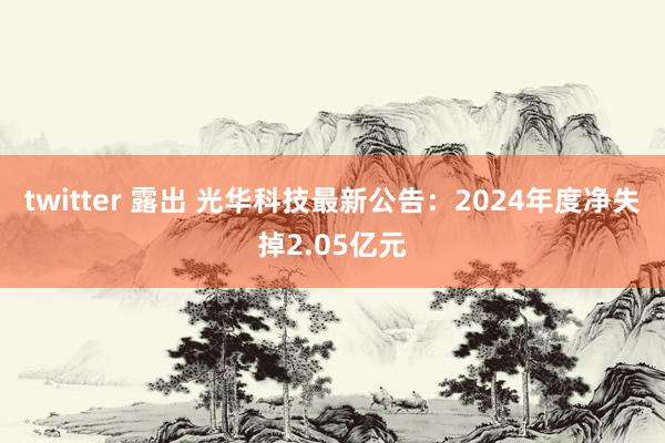 twitter 露出 光华科技最新公告：2024年度净失掉2.05亿元