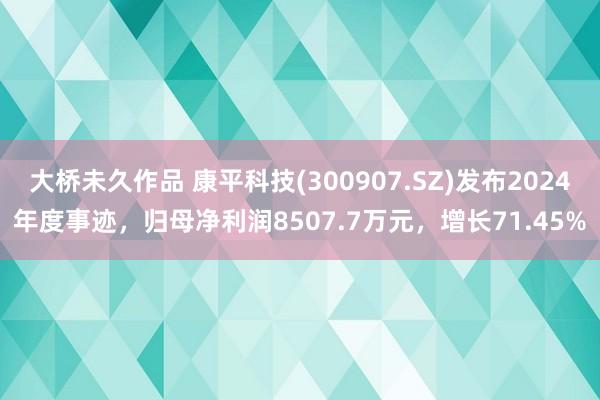 大桥未久作品 康平科技(300907.SZ)发布2024年度事迹，归母净利润8507.7万元，增长71.45%