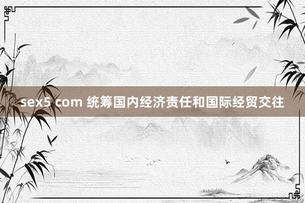 sex5 com 统筹国内经济责任和国际经贸交往